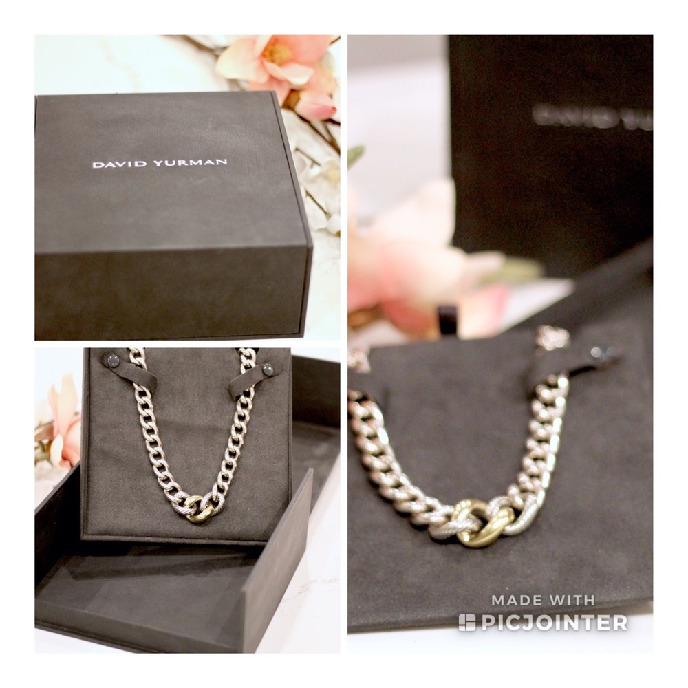DY Silver & 18K Gold Large Curb Chain Necklace